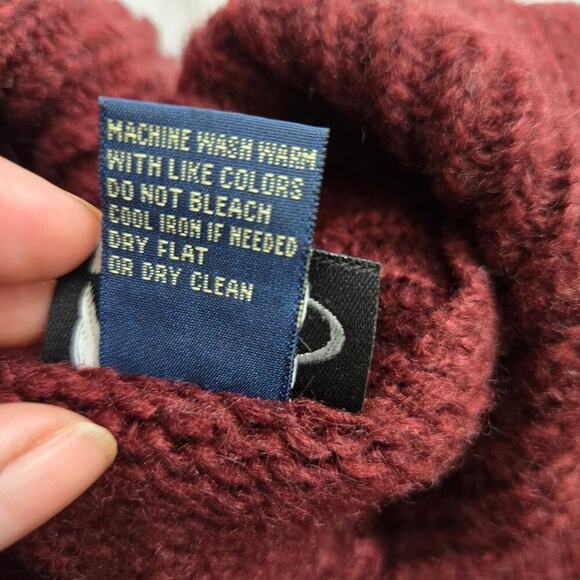 Rave Womens Vintage Y2K Knit Tie-Front Cardigan M Wool-Blend Long Sweater Maroon - Picture 8 of 10